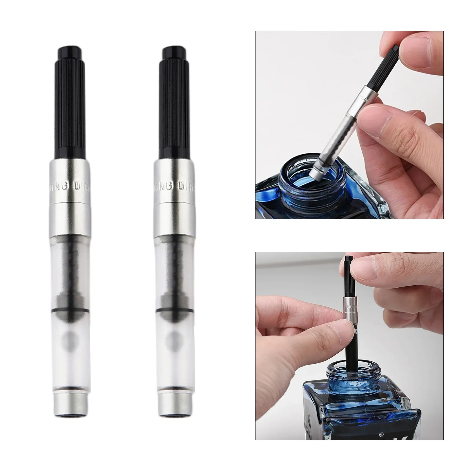 Fountain Pen Bottled Ink - 2 Stück rotierende Tintenabsorber-Füllpatronen, Tintenkonverter, Füllfederhalter,