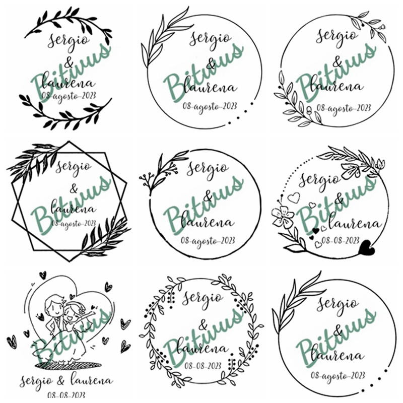 Rubber Date Stamp - Benutzerdefinierter Hochzeitsstempel mit Tinte, individueller lichtempfindlicher